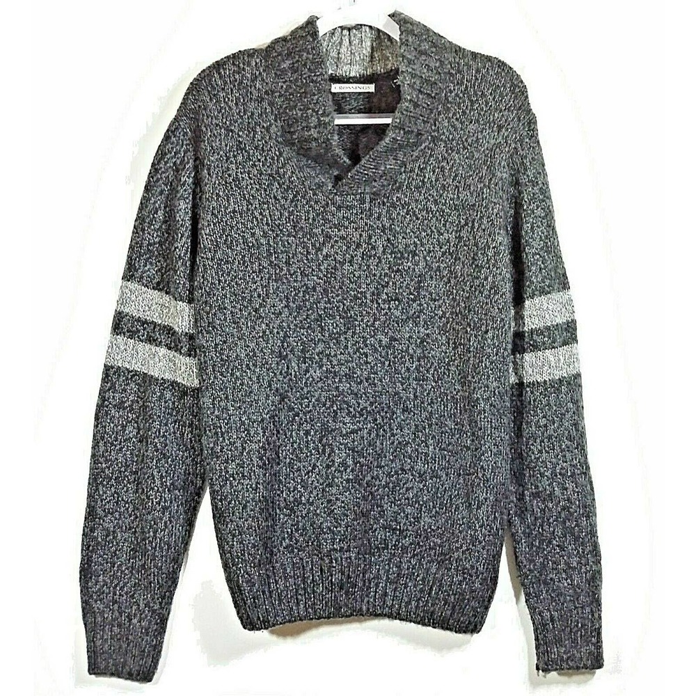 Crossings Men's Shawl Neck Sweater Large Gr